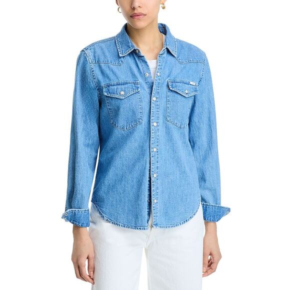 Mother All My Exes Blue Cotton Denim Shirt Size M - Picture 1 of 4